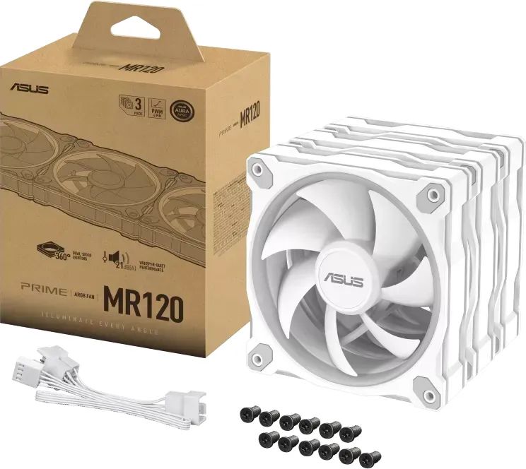 Asus Prime MR120 ARGB Fan White Triple Pack