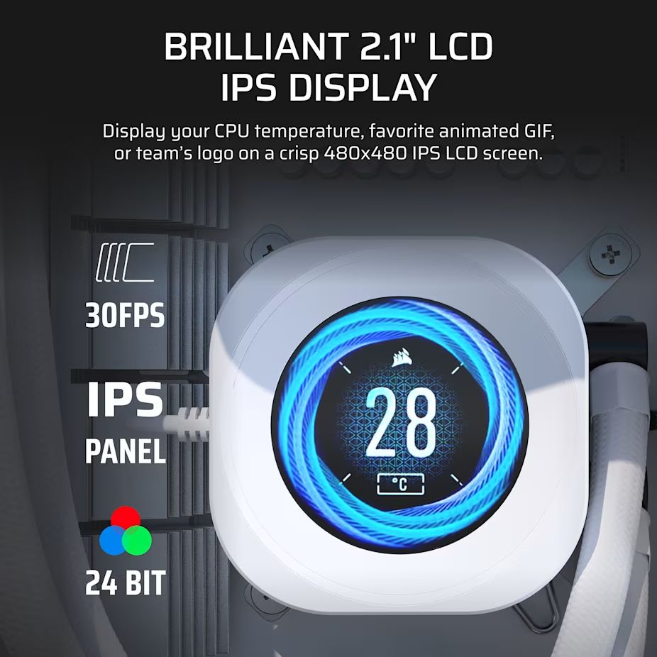 Corsair Nautilus 360 RS LCD Liquid CPU Cooler White