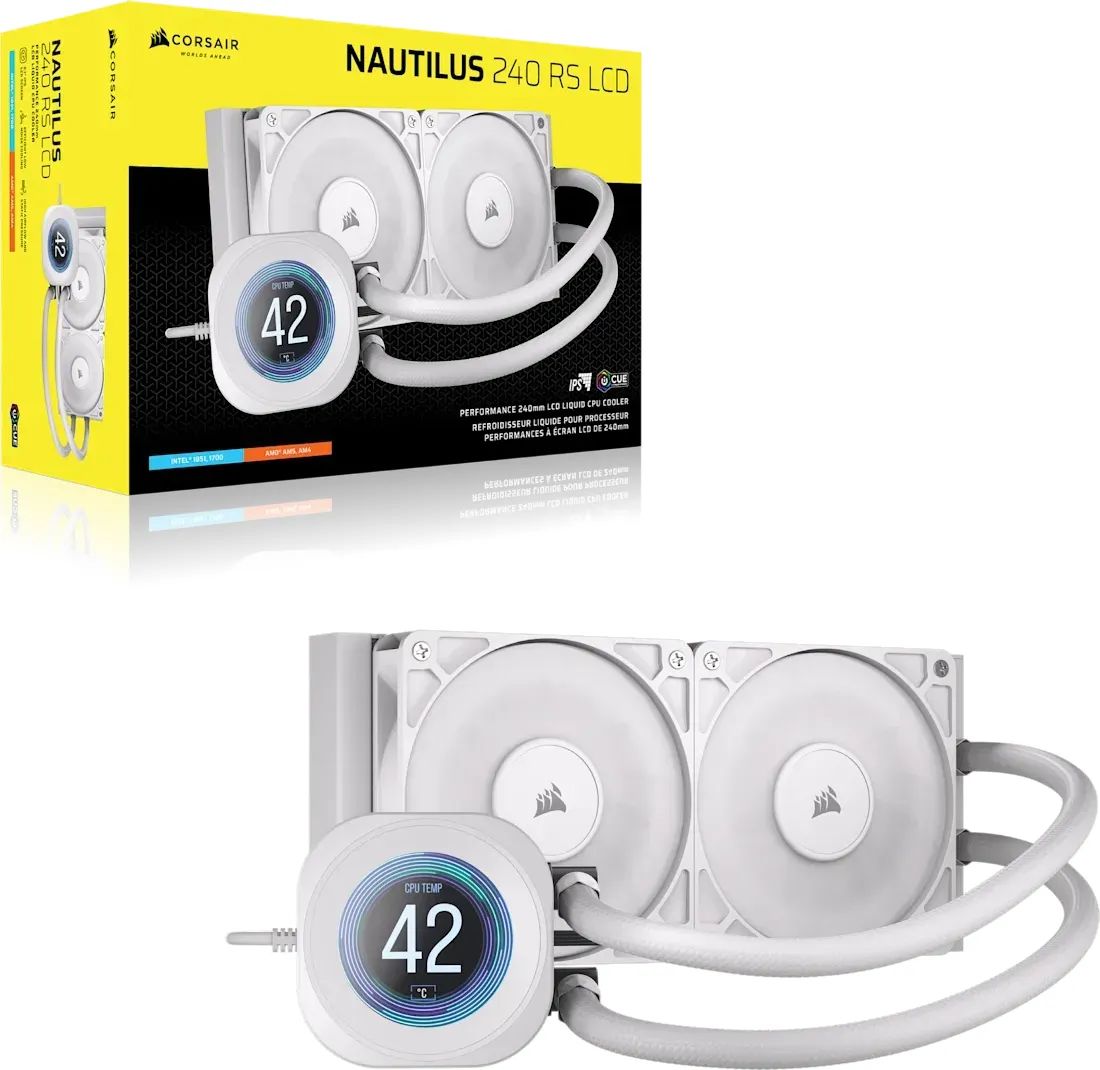 Corsair Nautilus 240 RS LCD Liquid CPU Cooler White