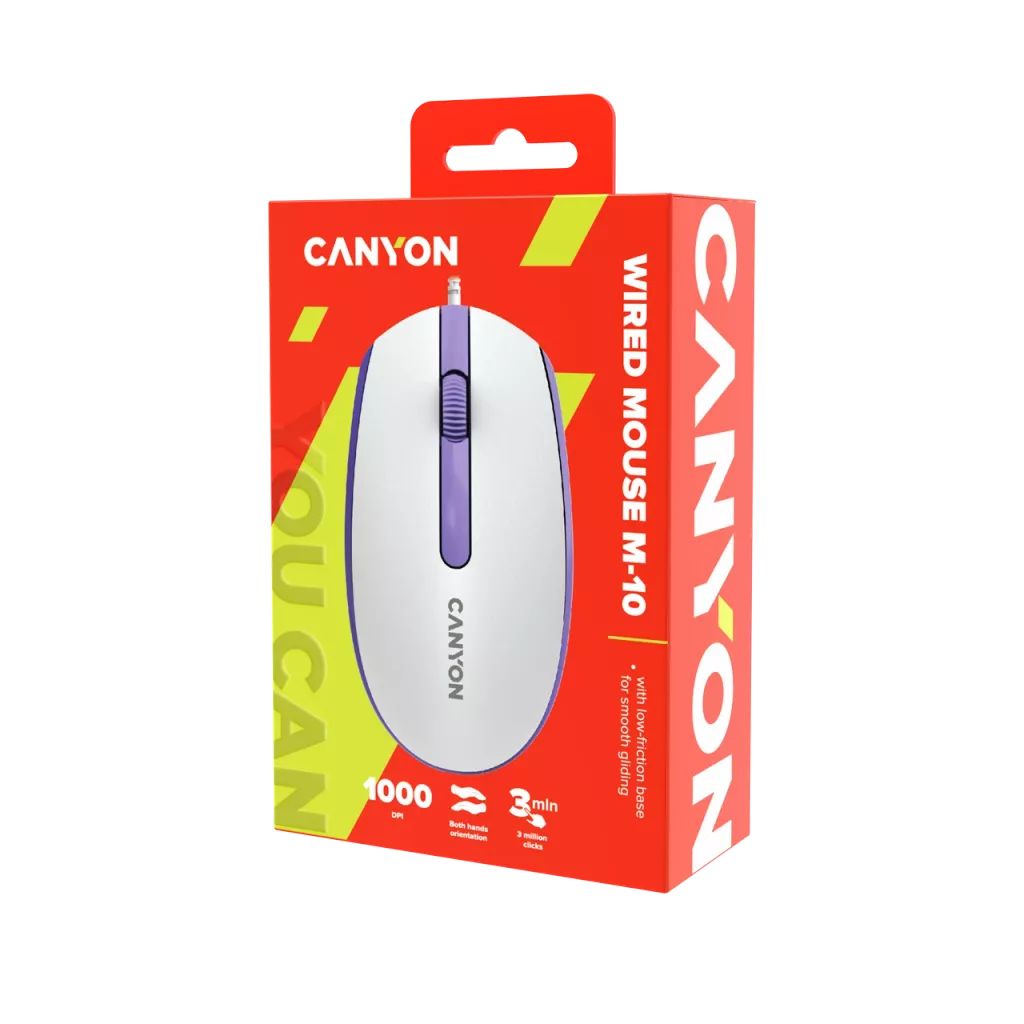 Canyon CNE-CMS10WL wired mouse White Lavender