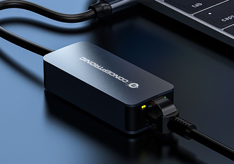 Conceptronic  ABBY12GC 2.5G Ethernet USB 3.2 Gen 1 Adapter Wake-on-LAN Compatible with Nintendo Switch