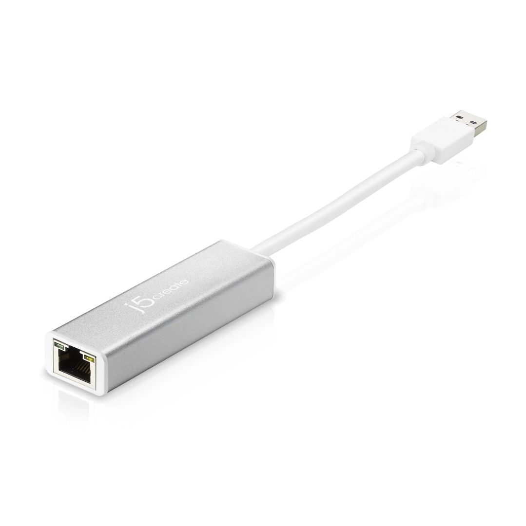 j5create JUE130 USB3.0 Gigabit Ethernet Adapter Silver