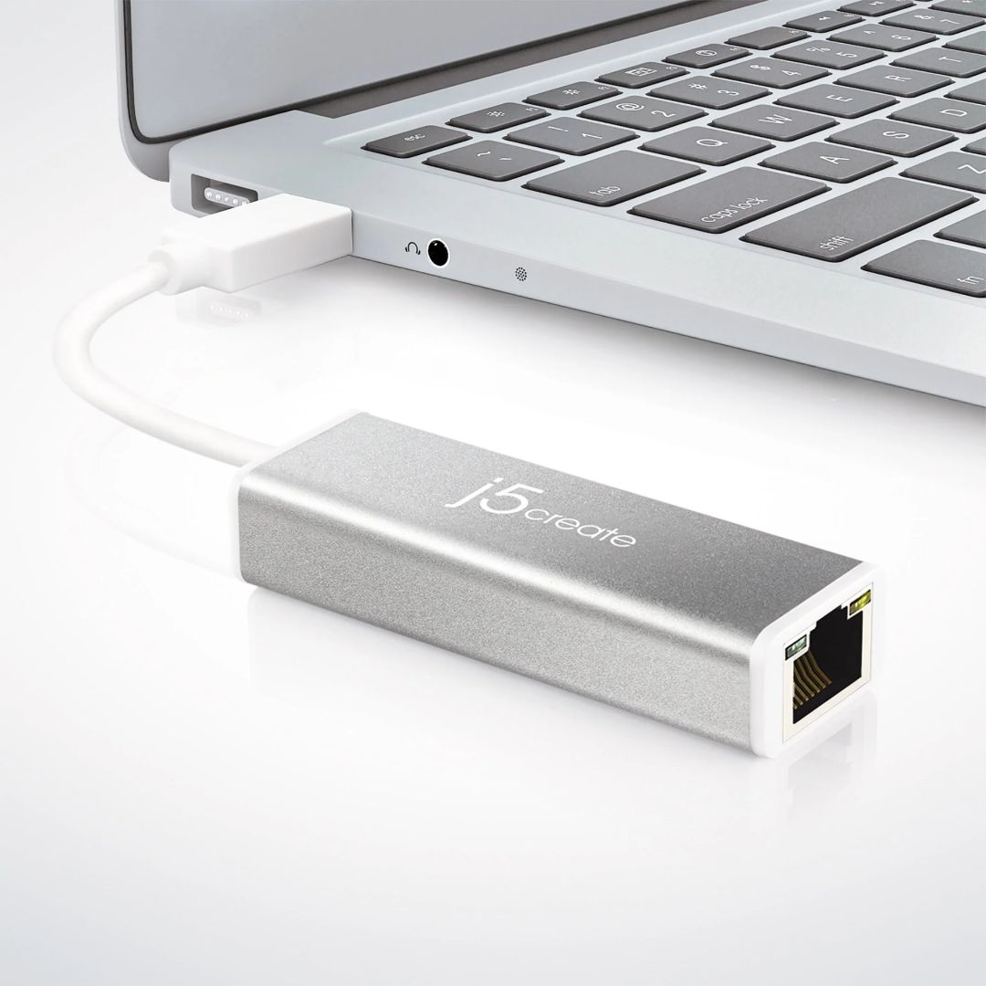 j5create JUE130 USB3.0 Gigabit Ethernet Adapter Silver