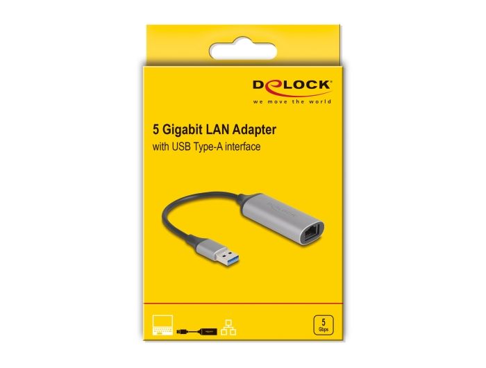 DeLock USB Type-A 5 Adapter to 5 Gigabit LAN