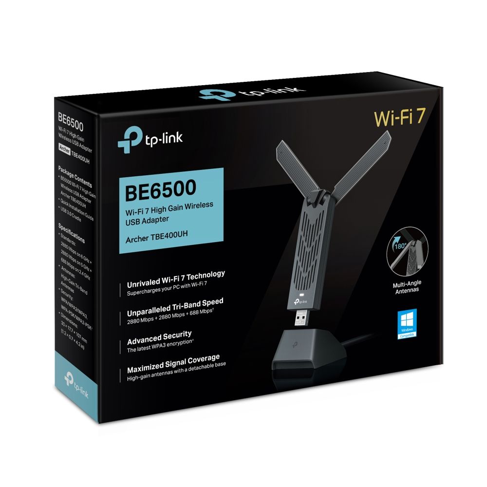 TP-Link Archer TBE400UH BE6500 Wi-Fi 7 High Gain Wireless USB Adapter