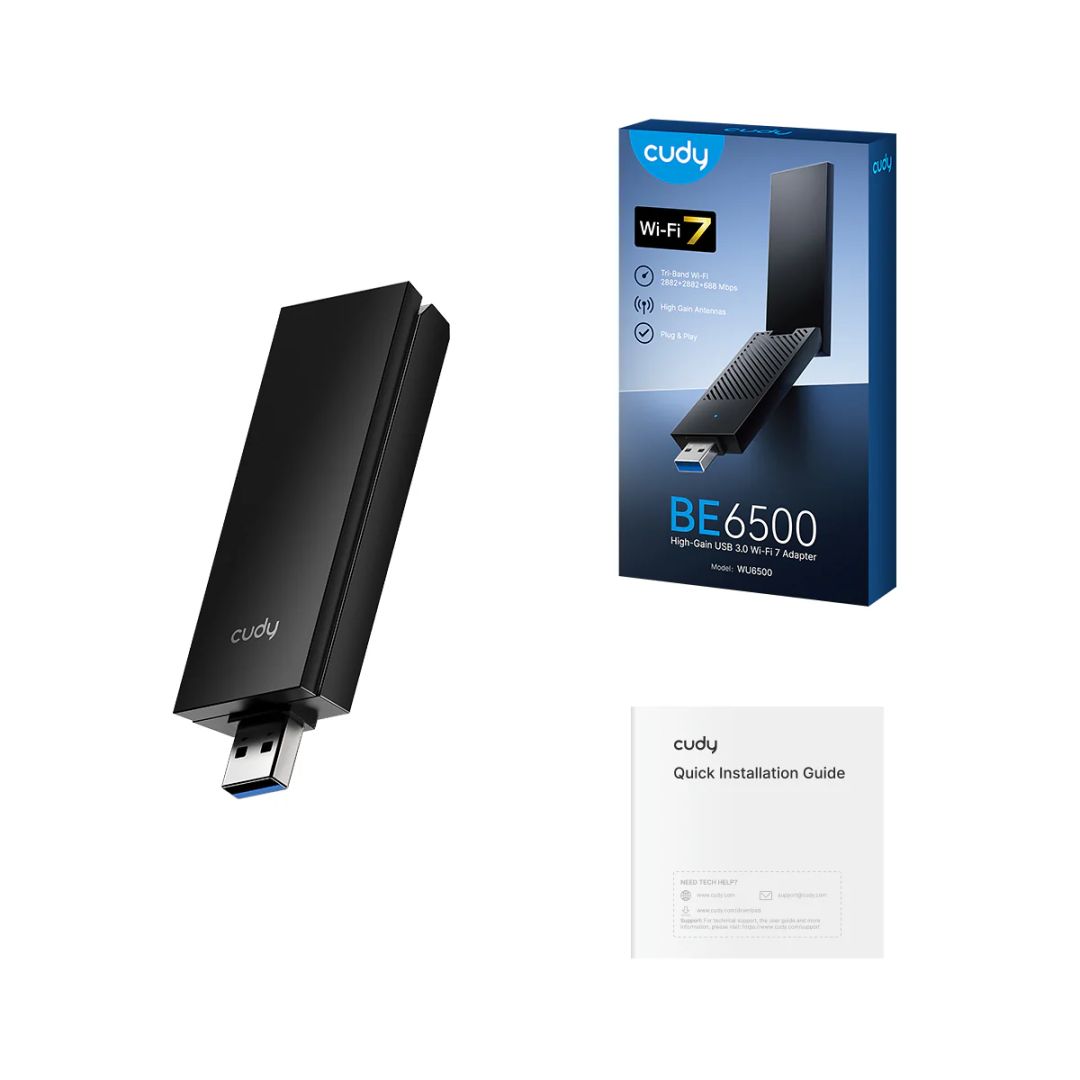 Cudy WU6500 BE6500 High-Gain USB3.0 Wi-Fi 7 Adapter