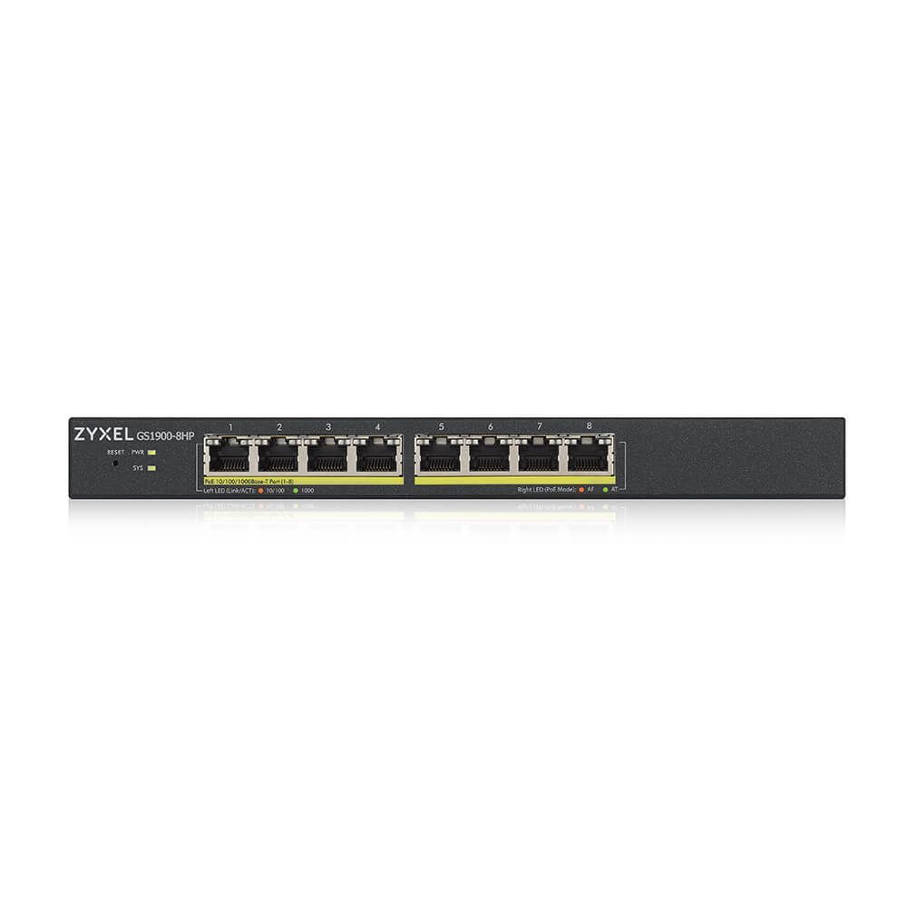ZyXEL GS1900-8HP 8x1000Mbps Smart Menedzselhető PoE Switch
