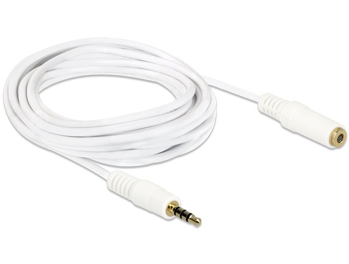 DeLock Audio Stereo Jack 3.5 mm male / female IPhone 4pin 3m Extension Cable 3m White