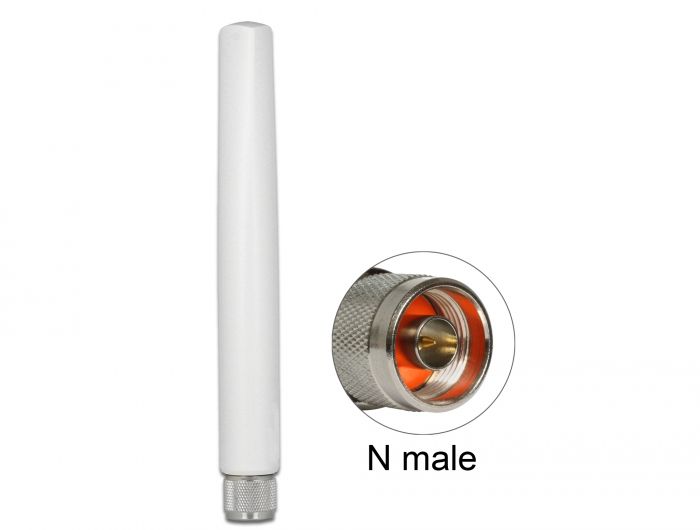 DeLock 433MHz Antenna N plug 1.45 dBi omnidirectional fixed outdoor White