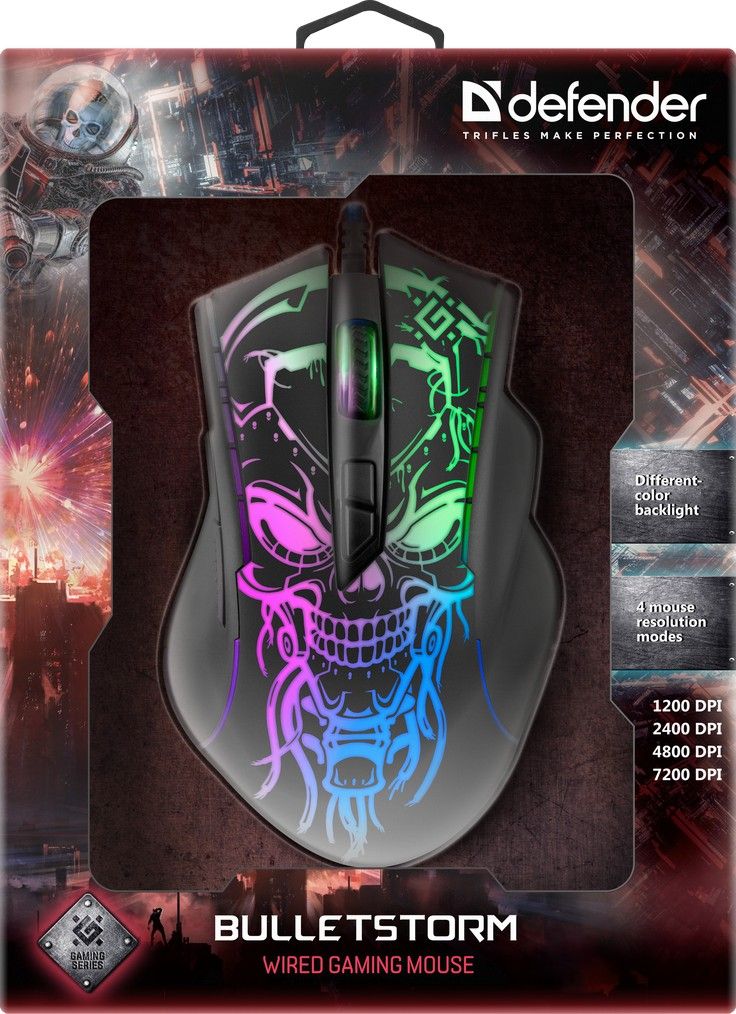 Defender Bulletstorm GM-928 RGB Gaming Mouse Black