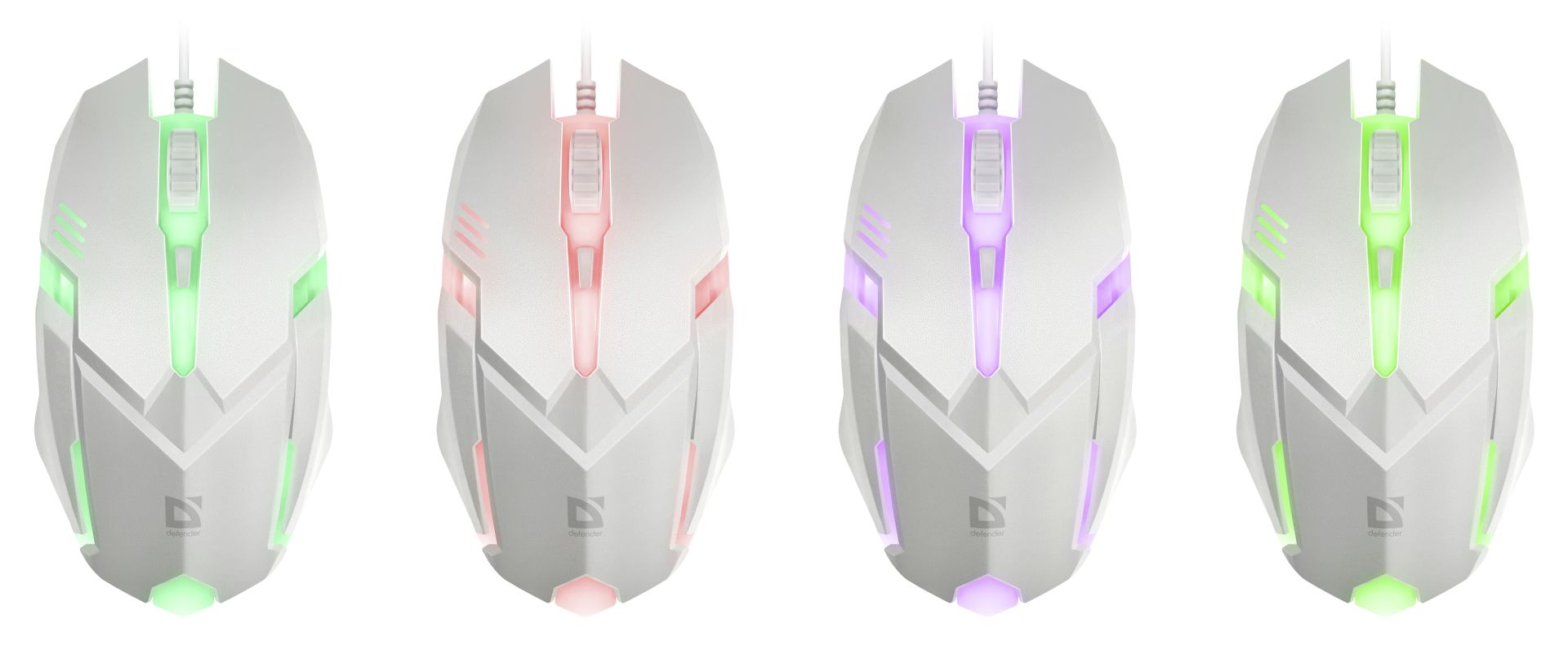 Defender Cyber MB-560L RGB Gaming Mouse White