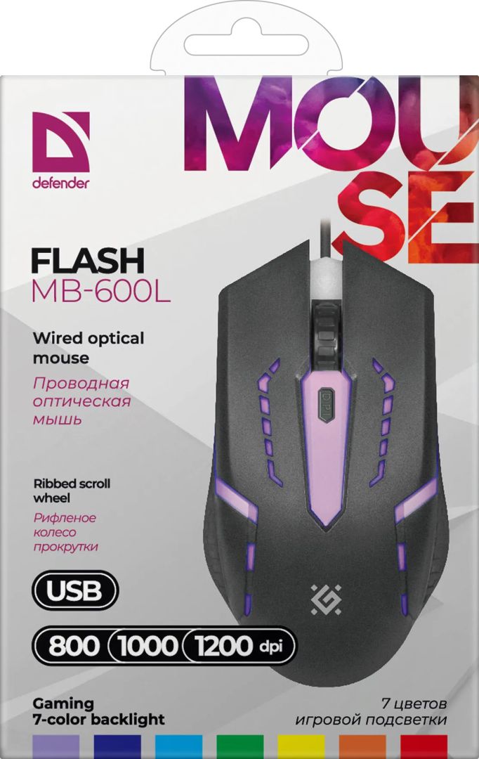 Defender Flash MB-600L RGB Gaming Mouse Black