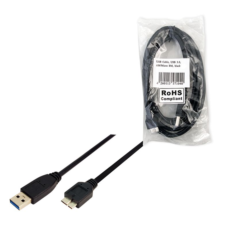 Logilink CU0027 USB3.0 Connection A->B microUSB cable 2m Black
