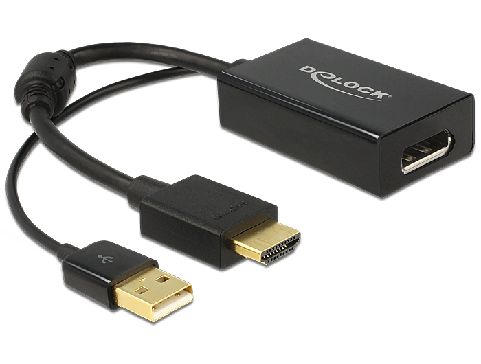 DeLock Adapter HDMI-A male > Displayport 1.2 female Black