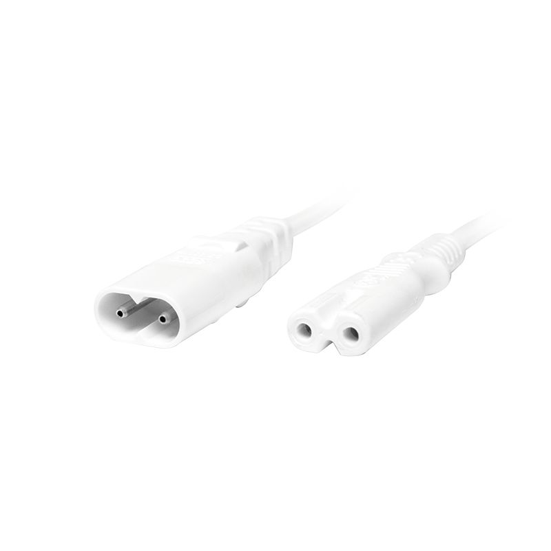 Logilink Power cord extension IEC C8 male to IEC C7 female 2m White
