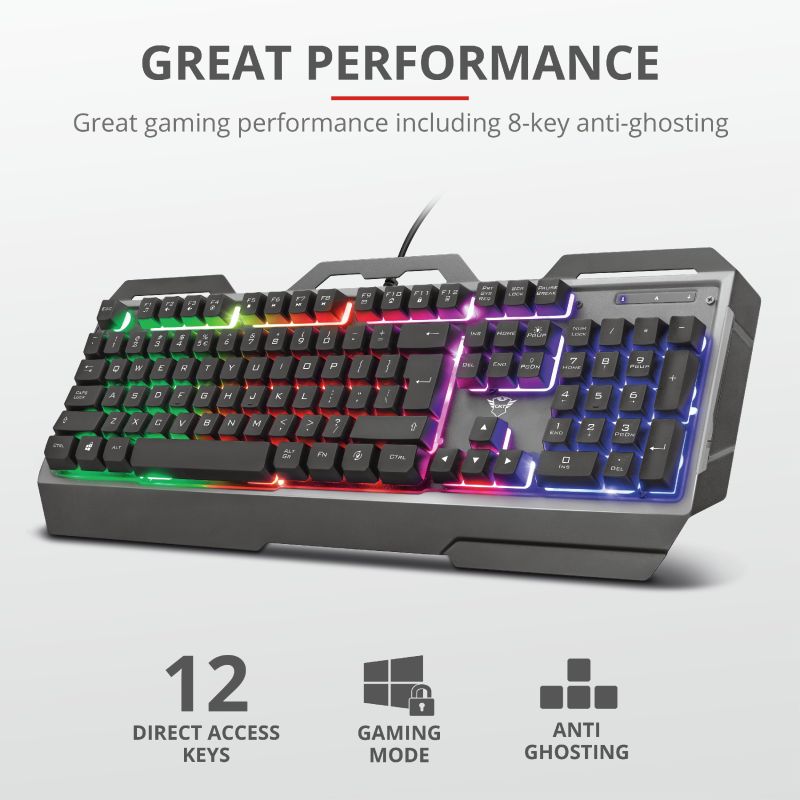 Trust GXT 856 Torac RGB Illuminated Gaming Keyboard Black HU