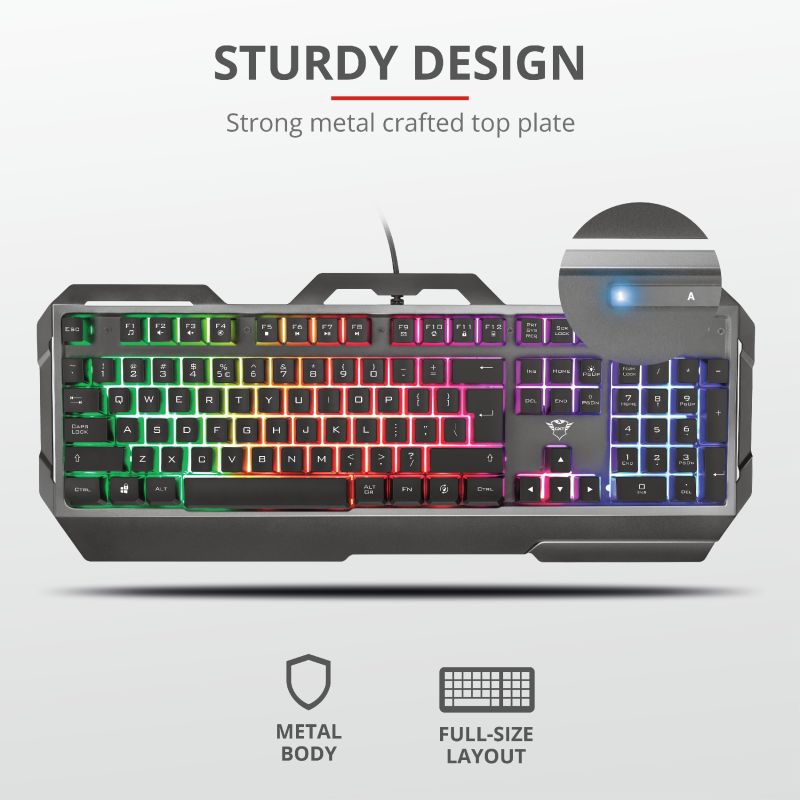 Trust GXT 856 Torac RGB Illuminated Gaming Keyboard Black HU