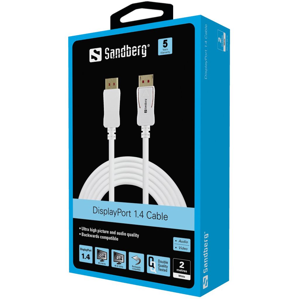 Sandberg DisplayPort 1.4 8K60Hz 2m White