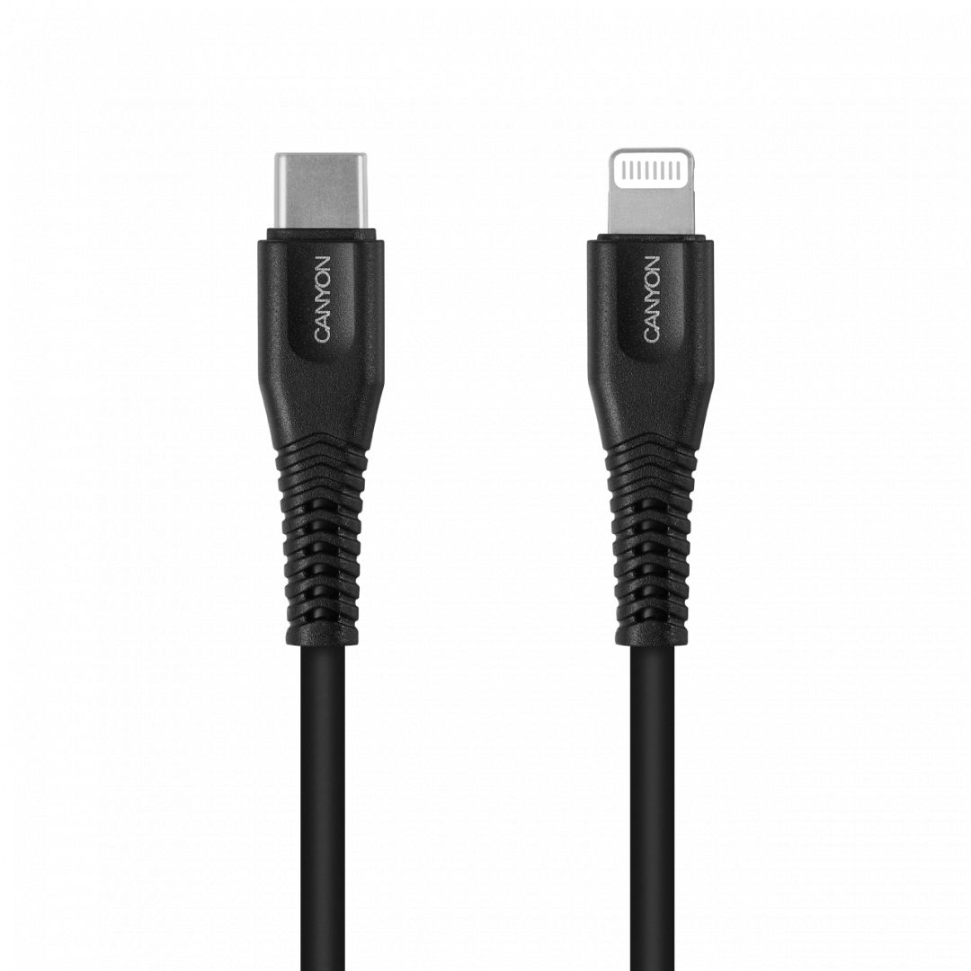 Canyon CNS-MFIC4B USB Type-C - Lightning cable 1,2m Black
