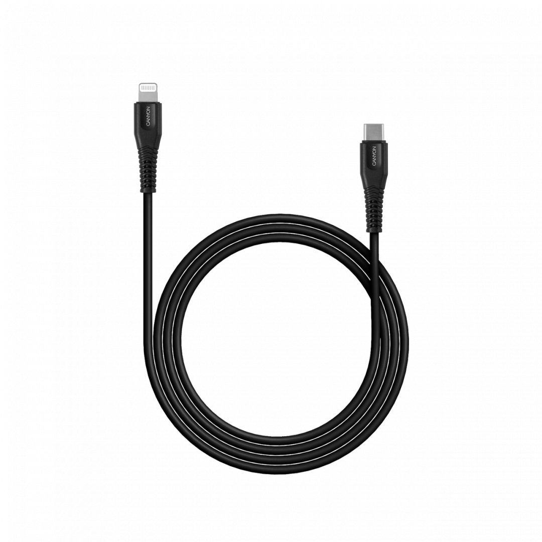 Canyon CNS-MFIC4B USB Type-C - Lightning cable 1,2m Black