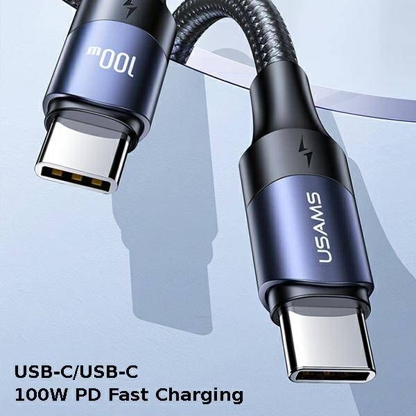 Usams SJ524USB01 Type-C to Type-C 100w PD Fast Charging and Data Cable 1,2m  Black