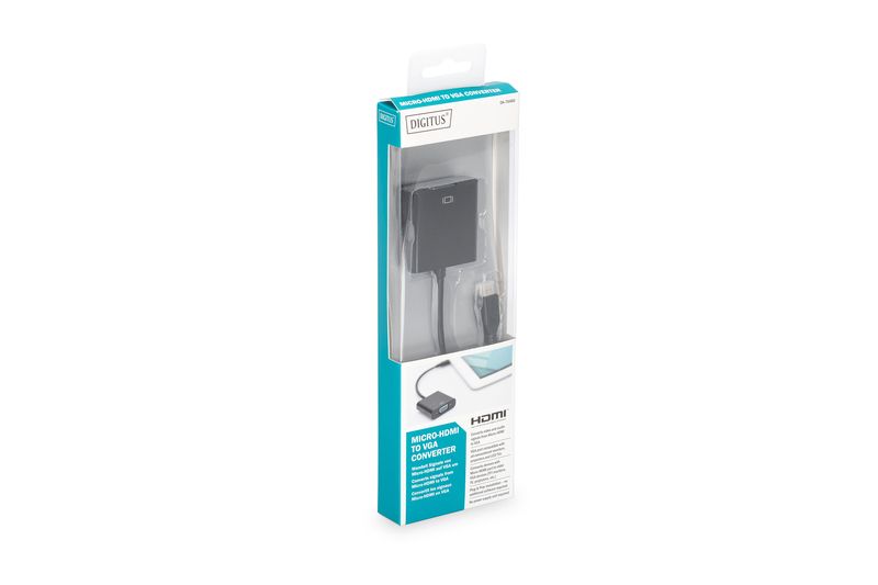 Digitus DA-70460 Micro-HDMI to VGA converter Black