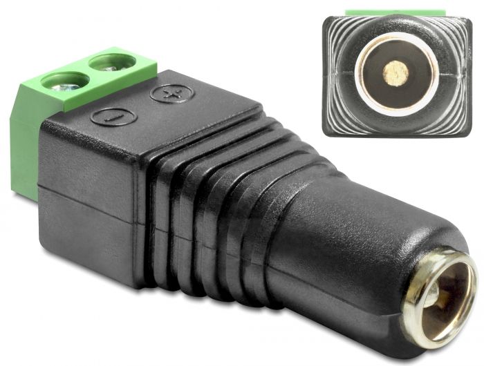 DeLock Adapter DC 5.5 x 2.5mm female > Terminal Block 2pin