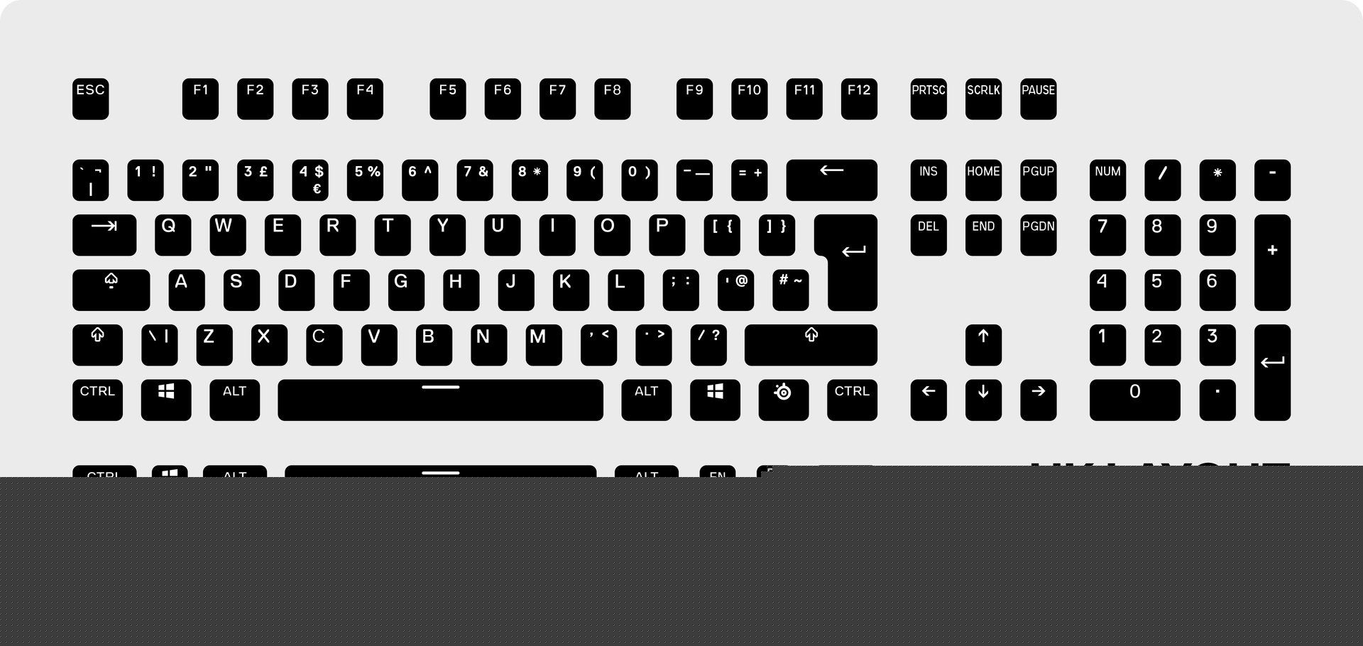 Steelseries PrismCAPS Universal Double Shot PBT Keycaps White UK