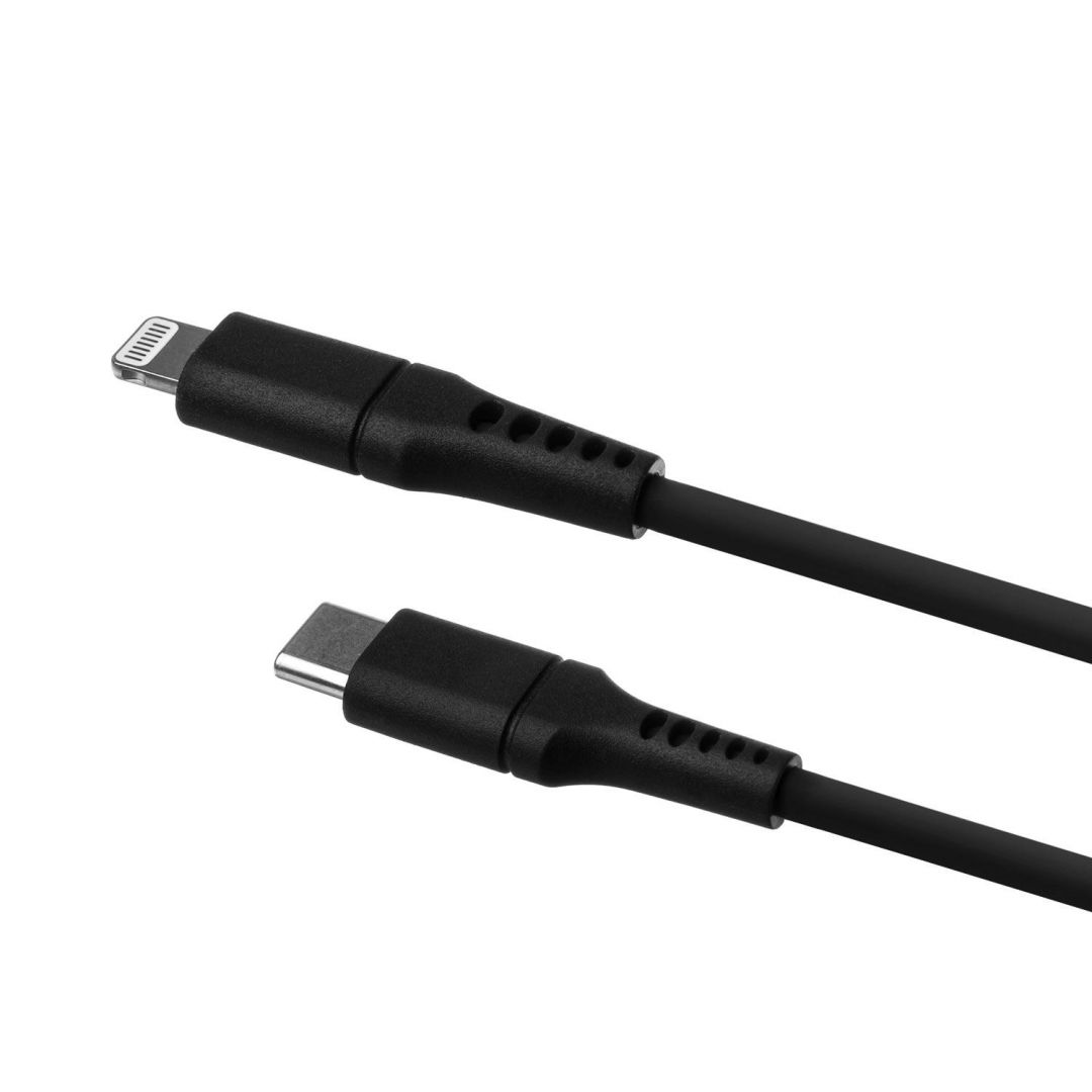 FIXED Liquid Silicone Cable USB-C/Lightning, 1,2m, black