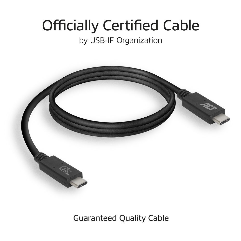 ACT AC7431 USB4 20Gbps connection cable C male - C male 1m USB-IF certified