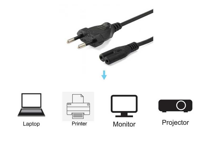 EQuip High Quality Power Cord C7 to 2pin Euro 3m Black