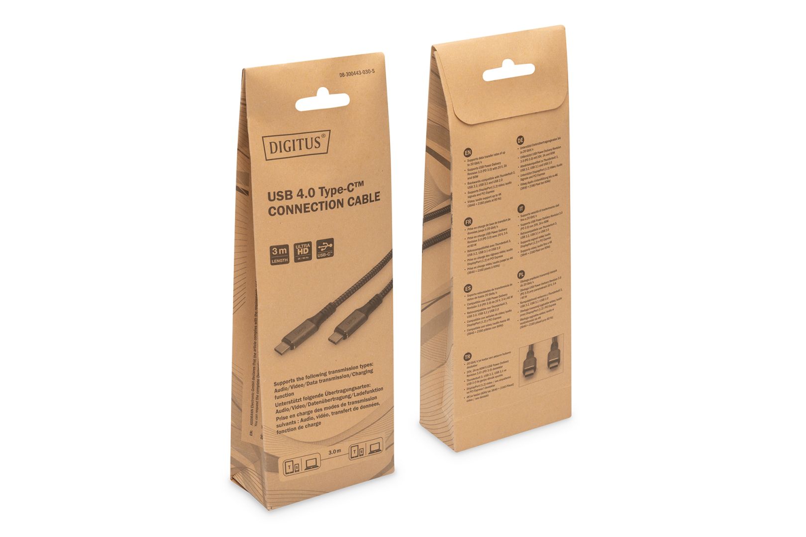 Digitus USB 4.0 Type-C connection cable 3m Black