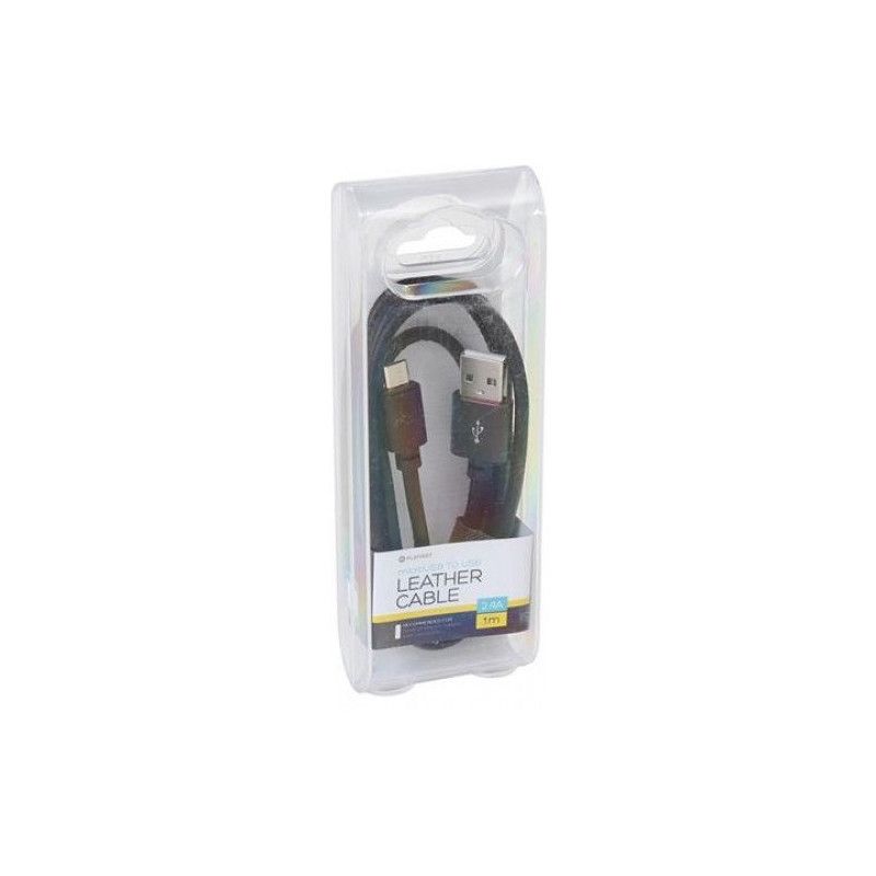 Platinet Micro USB To USB Leather Cable 1m Black