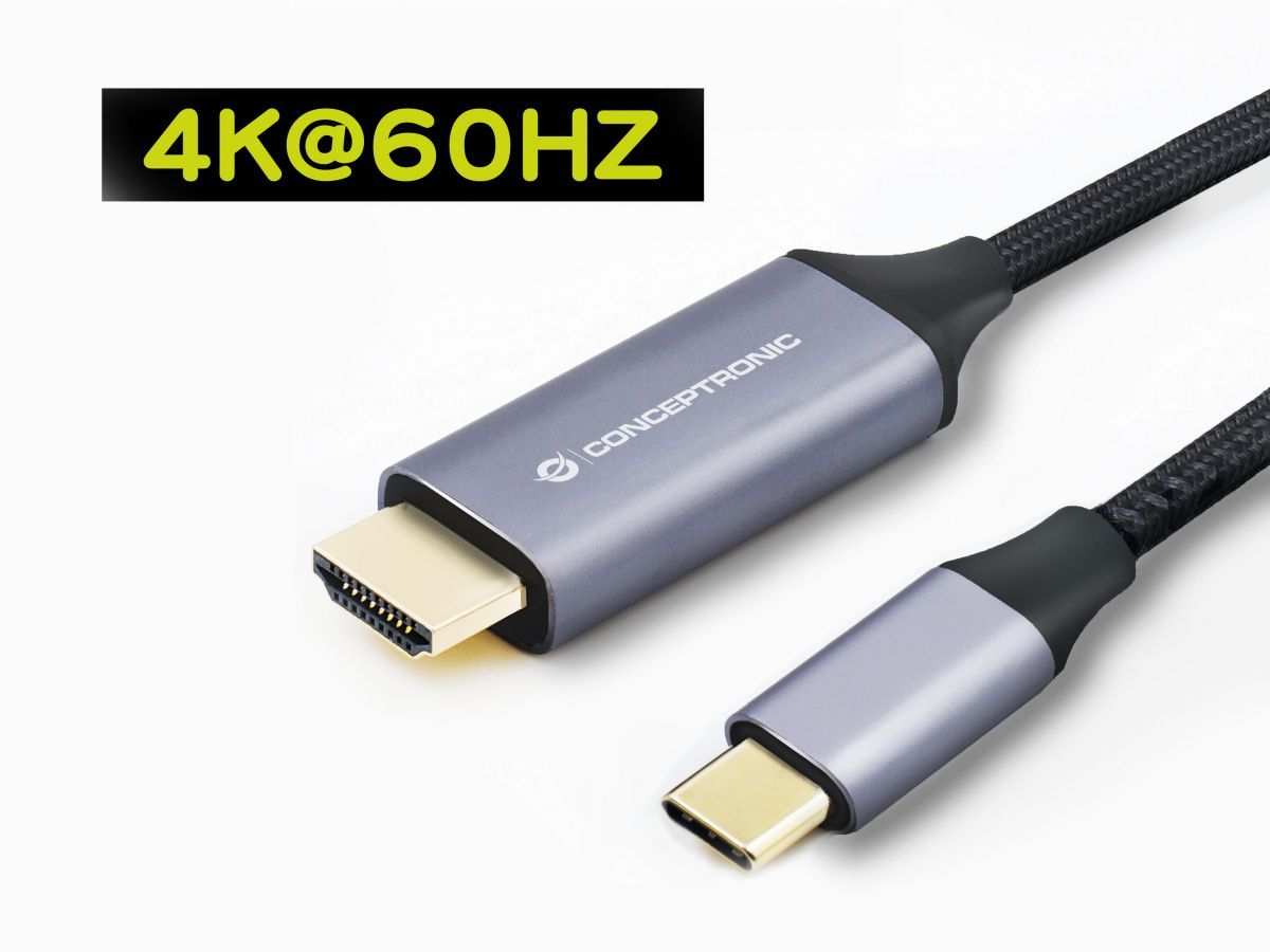 Conceptronic  ABBY10G USB-C to HDMI Male to Male 4K60Hz cable 2m Black
