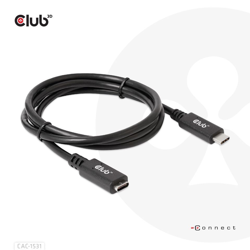Club3D USB Gen1 Type-C Extension cable 1m Black