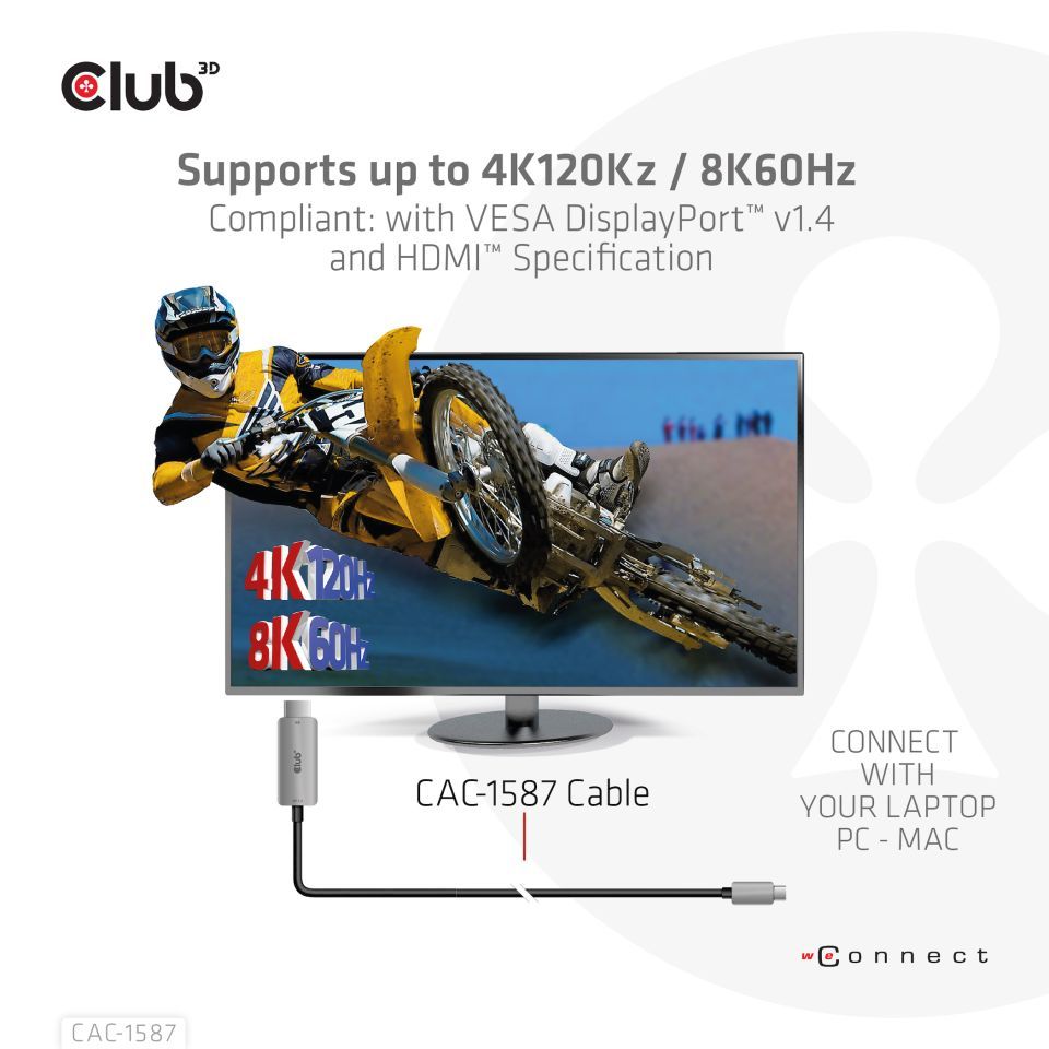 Club3D USB Gen2 Type-C to HDMI cable 3m Black