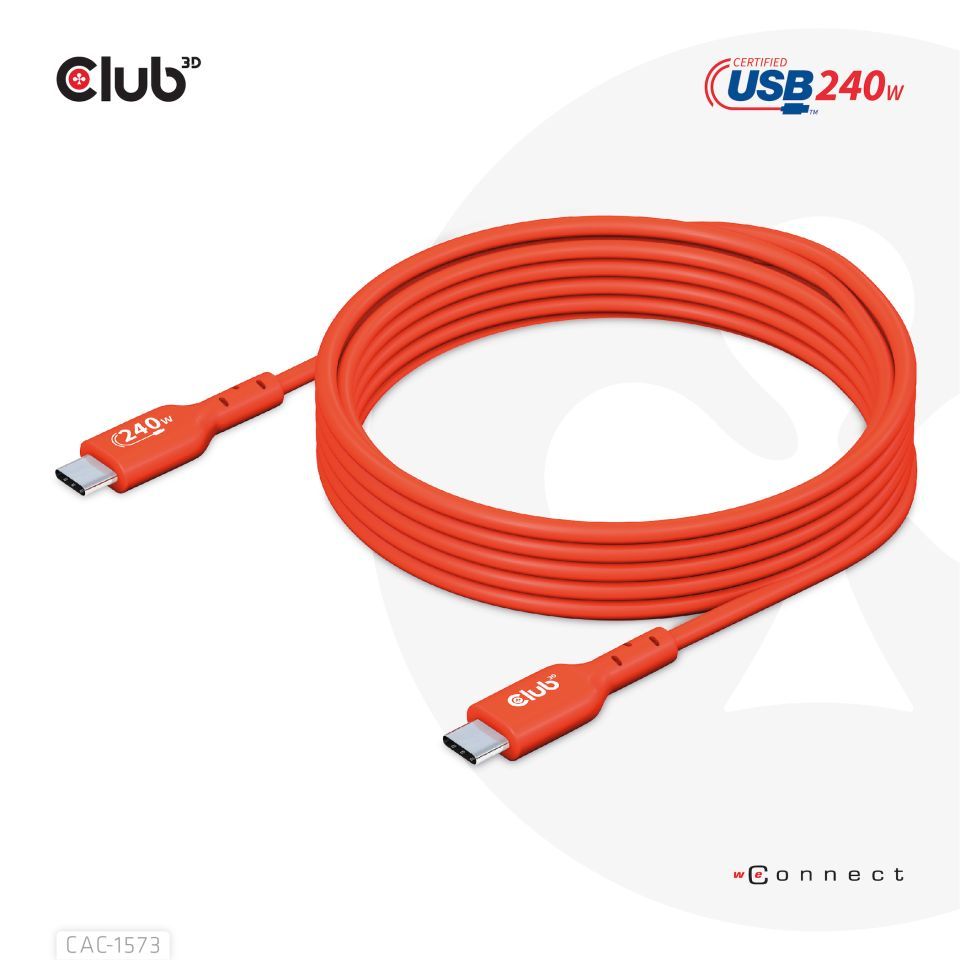 Club3D USB2 Type-C cable 2m Red