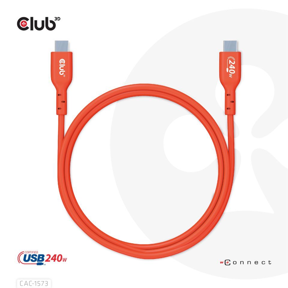 Club3D USB2 Type-C cable 2m Red