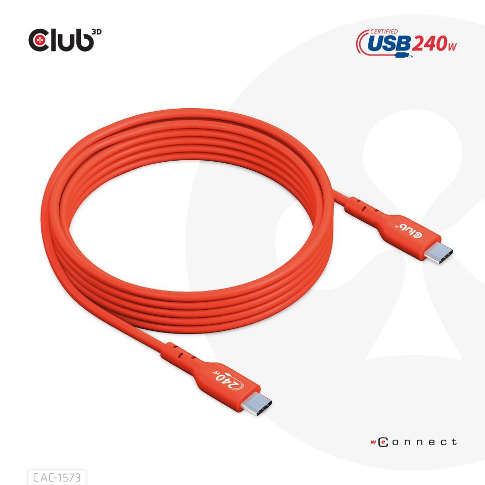 Club3D USB2 Type-C cable 2m Red