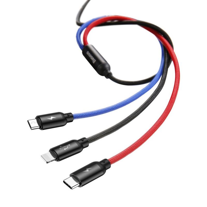 Baseus 3 in 1 USB Cable 1,2m Black