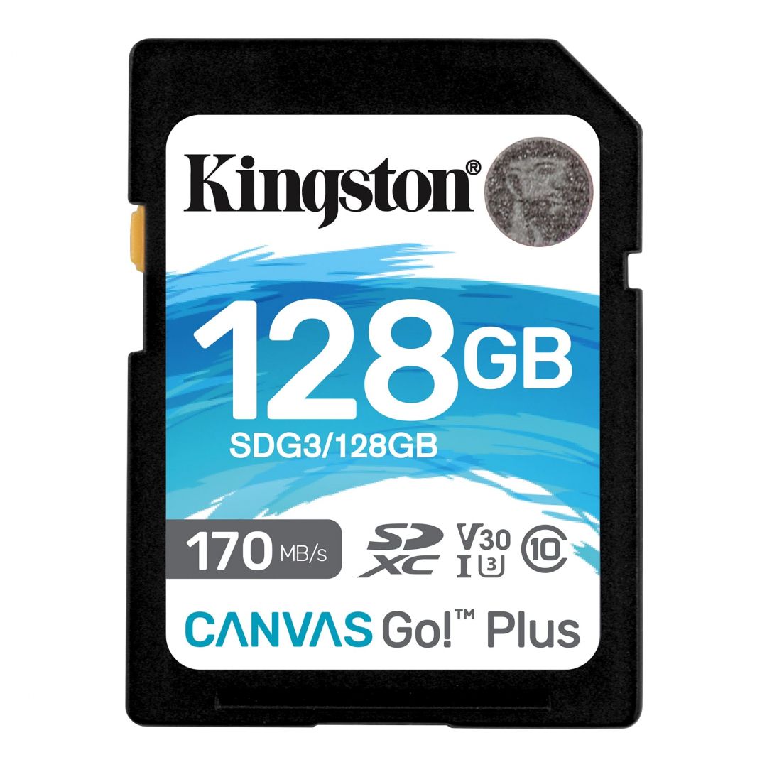 Kingston 128GB SDXC Canvas Go! Plus Class 10 170R UHS-I U3 V30 