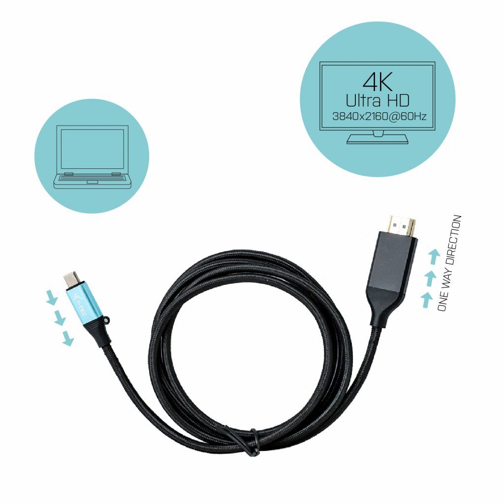 I-TEC USB-C HDMI Cable Adapter 4K / 60 Hz 200cm Black