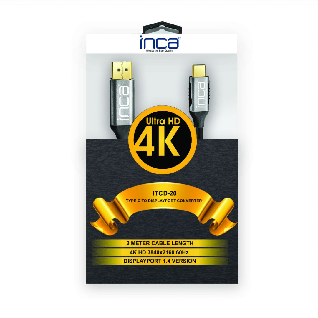 INCA ITCD-20 USB Type-C to Displayport 4K60Hz 2m Black