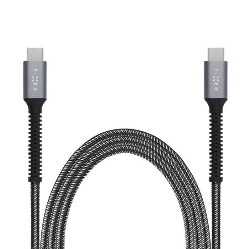 FIXED Armor USB-C/USB-C táp és adatkábel, PD 3.1 támogatás, 240W (48V, 5A), 2m, sötétszürke