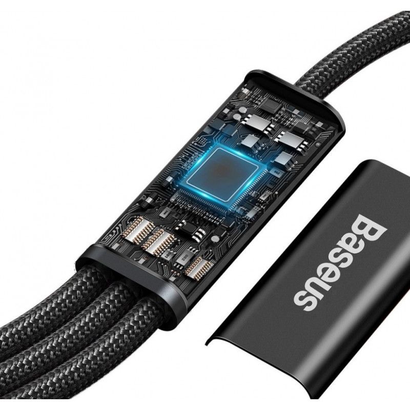 Baseus Rapid Series USB-C 3 az 1-ben kábel Mikro USB / Lightning / USB-C 20 W 1,5m Black