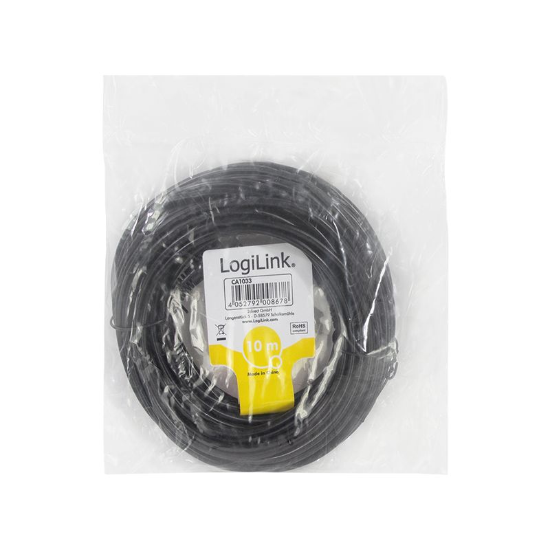 Logilink Audio cable RCA/M to RCA/M 10m Black