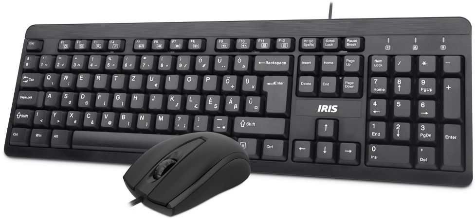 IRIS C-13 USB billentyűzet + egér Black HU