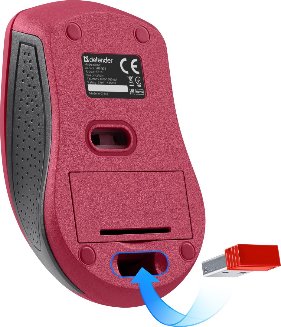 Defender MM-935 Wireless Mouse Red/Black