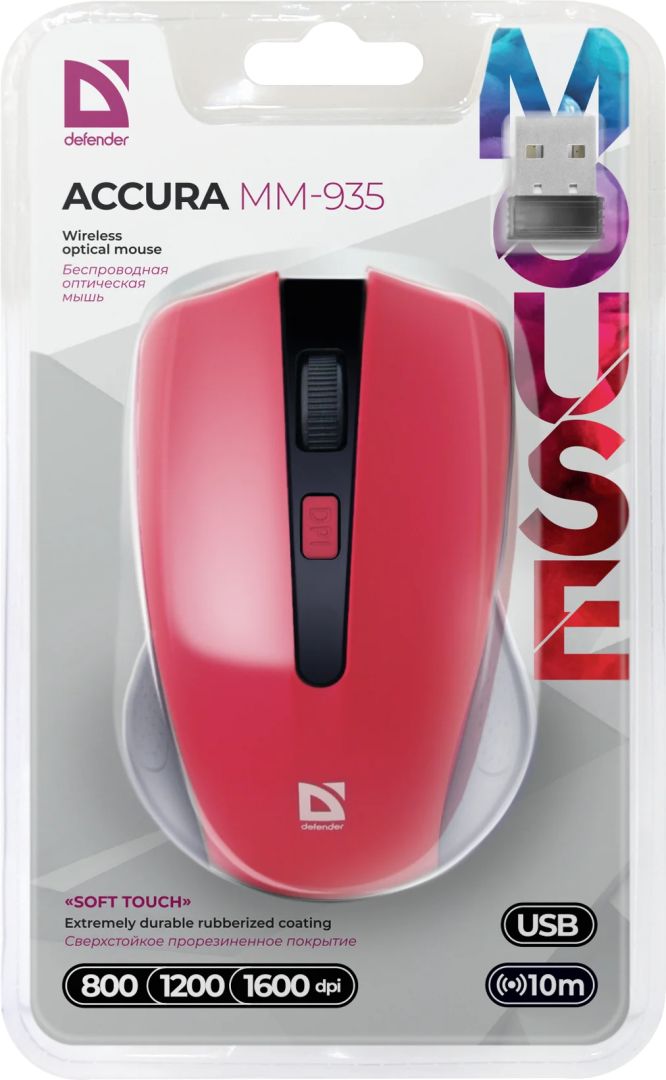 Defender MM-935 Wireless Mouse Red/Black