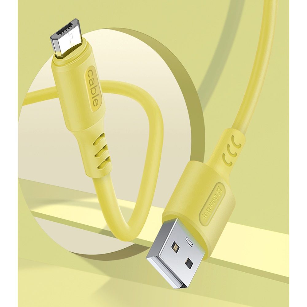 ColorWay USB to MicroUSB (soft silicone) 2.4A 1m Yellow